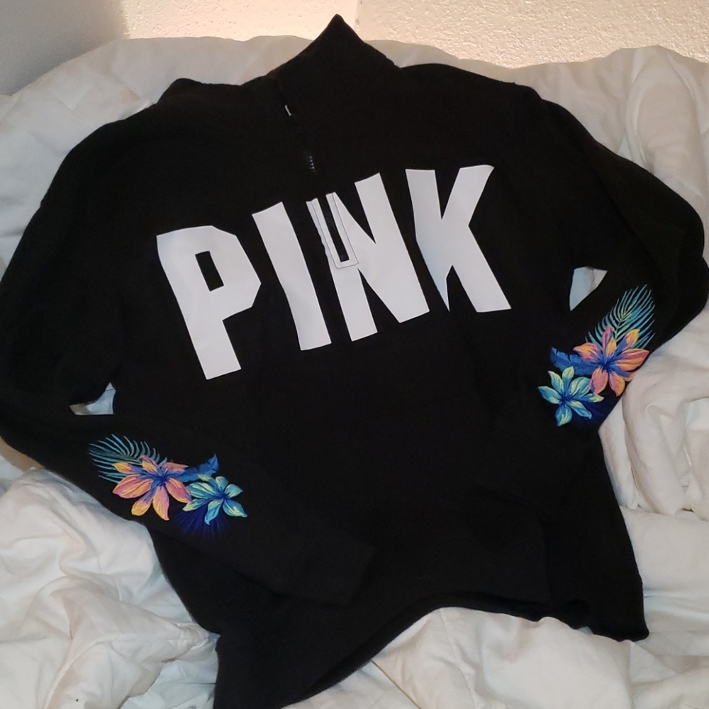 PINK quarter zip sweat shirt